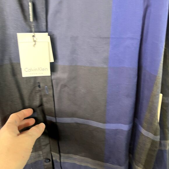 Calvin Klein NWT Super Fine Premium Cotton Button Front Shirt Mens Size Large - Picture 4 of 11
